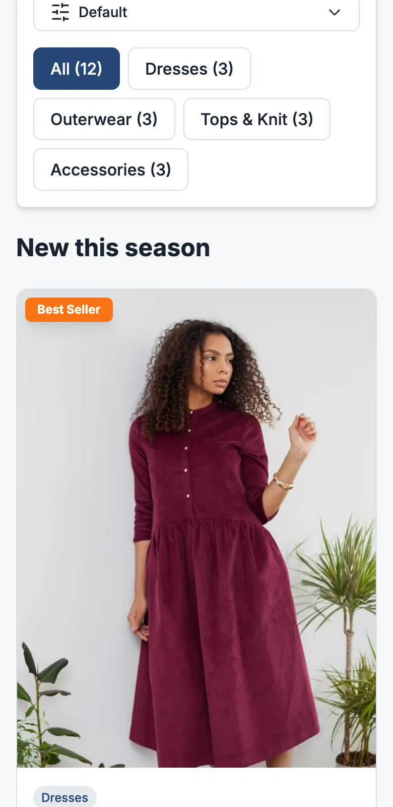 Browsing products on a WAStore storefront on a phone